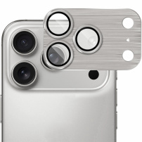ENKAY kaljeno steklo z brušenim okvirjem za zaščito leč fotoaparata za iPhone 17 Pro - sivo