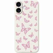 Zaščitni ovitek z vzorcem metuljev za iPhone 17 - bež