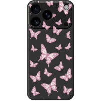 Zaščitni ovitek z vzorcem metuljev za iPhone 17 Pro - črn