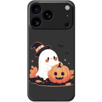 Zaščitni ovitek z vzorcem duha z bučo za iPhone 17 Pro - črn