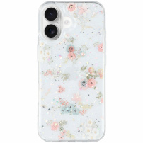 Bleščeč transparenten ovitek za iPhone 17 - rože