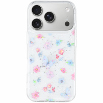 Bleščeč prozoren ovitek za iPhone 17 Pro Max - metulji