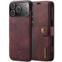 DG.Ming 2v1 snemljiv preklopni Etui za iPhone 17 Pro Max / 18 Pro Max - vinsko rdeč