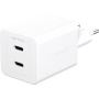 PanzerGlass empower Turbo GaN hitri polnilni adapter z 2x USB-C priključki - 45W - bel