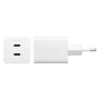 PanzerGlass empower Turbo GaN hitri polnilni adapter z 2x USB-C priključki - 45W - bel