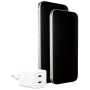 PanzerGlass empower Turbo GaN hitri polnilni adapter z 2x USB-C priključki - 45W - bel