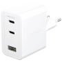 PanzerGlass empower Turbo GaN hitri polnilni adapter z 2x USB-C / USB-A priključki - 70W - bel
