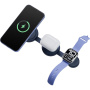 ENERGEA Bazic GoMag Trio 2 3v1 zložljivi brezžični MagSafe polnilec za iPhone / Apple Watch / AirPods - 15W - temno moder