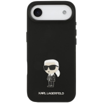 Karl Lagerfeld Metal Ikonik silikonski ovitek za iPhone Air - črn