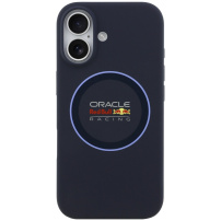 Oracle Red Bull Racing Blue Ring silikonski ovitek z MagSafe za iPhone 17 - temno moder