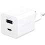 PanzerGlass empower Turbo GaN hitri polnilni adapter z USB-C / USB-A priključki - 35W - bel