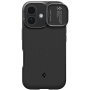 Spigen Optik Armor odporen ovitek s pokrovčkom za kamero in MagSafe za iPhone 17 - črn