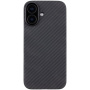 Tactical Aramid ovitek z vzorcem karbonskih vlaken in MagSafe za iPhone 17 - temno siv