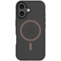 Tactical Hyperstealth 2.0 prozoren ovitek z rjavim MagSafe za iPhone 17 - črn