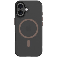 Tactical Hyperstealth 2.0 prozoren ovitek z rjavim MagSafe za iPhone 17 - črn