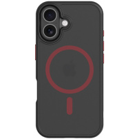 Tactical Hyperstealth 2.0 prozoren ovitek z rdečo MagSafe za iPhone 17 - črn