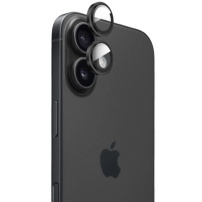 FIXED Camera Glass kaljeno steklo z aluminijastim okvirjem za zaščito leč fotoaparata za iPhone 17 - črna