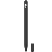 3v1 silikonski ovitek z dvema poklopcema špic za Apple Pencil 1. generacije - črna