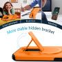 Ovitek z drsnim zakljuckom kamere, z izvlecnim stojalom in MagSafe za iPhone 17 Pro Max - oranzen
