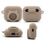 3v1 komplet silikonskega ovitka in zaščitne folije za sprednjo in zadnjo stran za AirPods Pro 3 / AirTag 1 / 2 - temno zelena