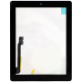Zaslon na dotik za zaslon na dotik Apple iPad 3 z gumbom za dom in lepilom - vrhunska kakovost - črna