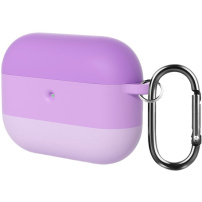 Silikonski ovitek s trakovi in ​​karabinom za AirPods Pro 3 - vijoličen