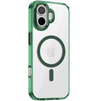 Prozoren ovitek z barvnim okvirjem in MagSafe za iPhone 17 - zelen