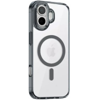 Prozoren ovitek z barvnim okvirjem in MagSafe za iPhone 17 - siv