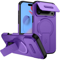 Ovitek s hrapavim površjem, zložljivim stojalom in MagSafe za iPhone 17 Pro Max - vijoličen
