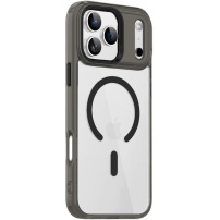 Prozoren ovitek z barvnim okvirjem in MagSafe za iPhone 17 Pro - črn