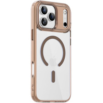 Prozoren ovitek z barvnim okvirjem in MagSafe za iPhone 17 Pro Max - rjav