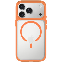 Matna ovitka z barvnim okvirjem in MagSafe za iPhone 17 Pro Max - oranžna