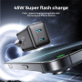 JOYROOM JR-TCG17 GaN hitri polnilni adapter z 2x USB-C vrati - 45W - črn