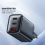 Toocki TCT65 adapter za hitro polnjenje z vrati 2x USB-C / USB-A - 65W - črn