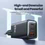 Toocki TCT65 adapter za hitro polnjenje z vrati 2x USB-C / USB-A - 65W - črn