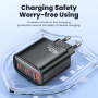 Toocki TCT40 hitri polnilni adapter z 2x USB-C / USB-A priključki - 40W - črn