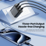 Toocki TCT40 hitri polnilni adapter z 2x USB-C / USB-A priključki - 40W - črn