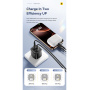 ESSAGER ES-CD54 mini hitri polnilni adapter s priključki USB-C / USB-A - 20W - bel
