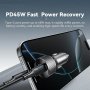 ESSAGER ES-CC21 avtopolnilec s priključki USB-C / USB-A - 45W - črn