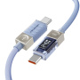 ESSAGER Crystal Clear opletený nabíjecí a datový kabel - USB-C na USB-C - 1 m - modrofialový