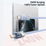 ESSAGER Crystal Clear opletený nabíjecí a datový kabel - USB-C na USB-C - 1 m - modrofialový