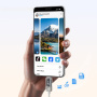 ESSAGER Crystal Clear opletený nabíjecí a datový kabel - USB-C na USB-C - 1 m - modrofialový
