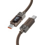 ESSAGER Crystal Clear pleteni polnilni in podatkovni kabel - USB-C na USB-C - 1 m - rjav