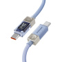ESSAGER Crystal Clear pleteni polnilni in podatkovni kabel - USB-C na USB-C - 2 m - modro-vijoličen