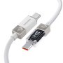 ESSAGER Crystal Clear pleten USB-C na USB-C polnilni in podatkovni kabel - 2 m - bel