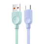 ESSAGER ES-X73 pleten polnilni in podatkovni kabel - USB-A na USB-C - 1 m - mentolno vijolična