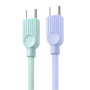 ESSAGER ES-X73 pleten polnilni in podatkovni kabel - USB-C na USB-C - 1 m - zeleno-rožnat