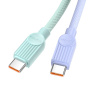 ESSAGER ES-X73 pleten polnilni in podatkovni kabel - USB-C na USB-C - 1 m - zeleno-rožnat