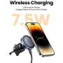 UGREEN magnetno držalo za avto za prezračevalno rešetko z brezžičnim polnjenjem za iPhone - temno sivo
