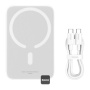 Baseus Magnetic Mini Air brezžični MagSafe powerbank s USB-C priključkom - 6.000 mAh - bela